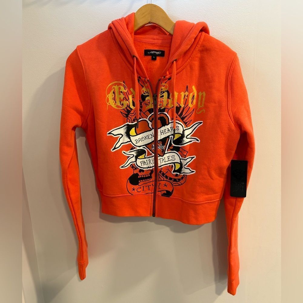 Ed Hardy Bold Orange Hoodie